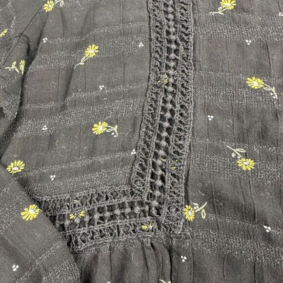 Maurices Women’s‎ Black & Yellow Floral Print Button Front Top Sz XXL linen-feel - Picture 13 of 16